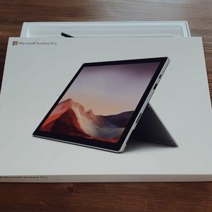 Microsoft Surface Pro 7 with keyboard and charger